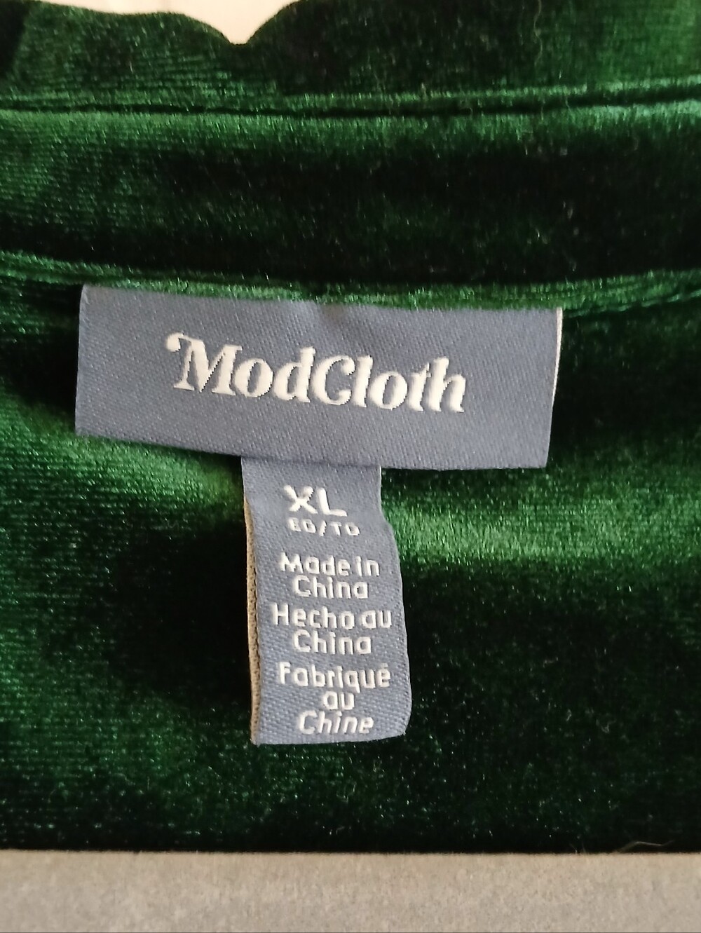 Modcloth Jewel Tone Velvet Button Up Top Women's XL Green Layering Party - Picture 4 of 9